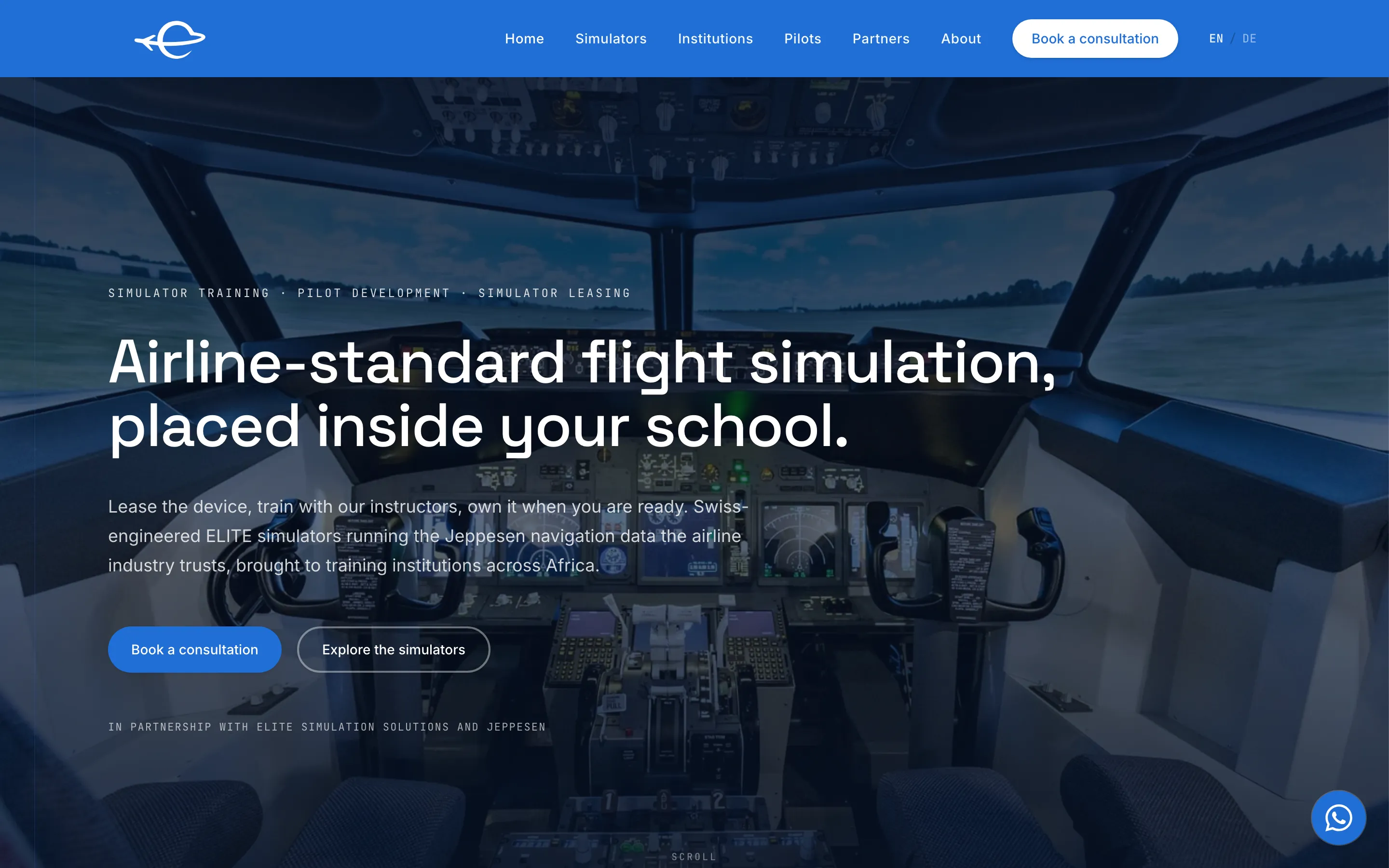 Homepage of the EPC Aviation website
